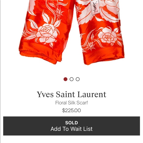 YSL Yves Saint Laurent Floral Silk Scarf - Vintage - Picture 11 of 11